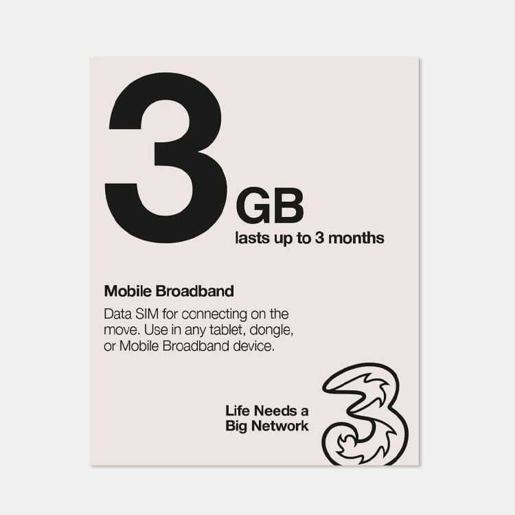  Three 3GB Data Sim 